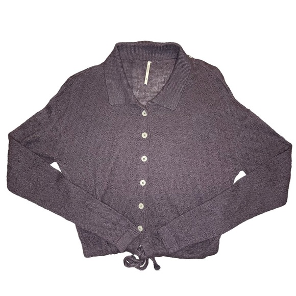 Free People Tops - FREE PEOPLE purple cropped cardigan